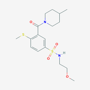 molecular formula C17H26N2O4S2 B4543595 N-(2-methoxyethyl)-3-[(4-methyl-1-piperidinyl)carbonyl]-4-(methylthio)benzenesulfonamide 
