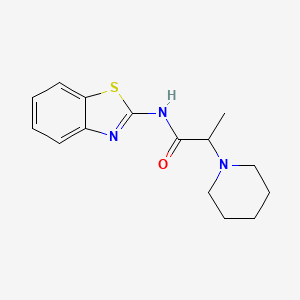 molecular formula C15H19N3OS B4543609 N-1,3-benzothiazol-2-yl-2-(1-piperidinyl)propanamide 