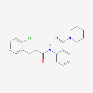 molecular formula C21H23ClN2O2 B4543626 3-(2-chlorophenyl)-N-[2-(1-piperidinylcarbonyl)phenyl]propanamide 