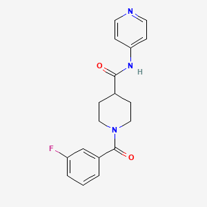 molecular formula C18H18FN3O2 B4543634 1-(3-fluorobenzoyl)-N-4-pyridinyl-4-piperidinecarboxamide 