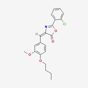 (4E)-4-[(4-butoxy-3-methoxyphenyl)methylidene]-2-(2-chlorophenyl)-1,3-oxazol-5-one