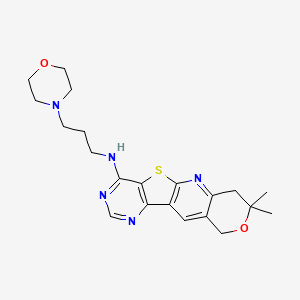 molecular formula C21H27N5O2S B4543640 8,8-dimethyl-N-[3-(4-morpholinyl)propyl]-7,10-dihydro-8H-pyrano[3'',4'':5',6']pyrido[3',2':4,5]thieno[3,2-d]pyrimidin-4-amine 