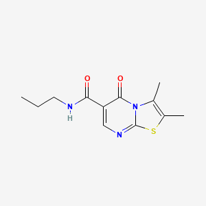molecular formula C12H15N3O2S B4543654 2,3-dimethyl-5-oxo-N-propyl-5H-[1,3]thiazolo[3,2-a]pyrimidine-6-carboxamide 