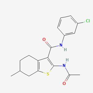 molecular formula C18H19ClN2O2S B4543700 2-(acetylamino)-N-(3-chlorophenyl)-6-methyl-4,5,6,7-tetrahydro-1-benzothiophene-3-carboxamide 