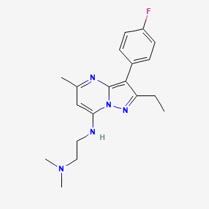 molecular formula C19H24FN5 B4543728 N'-[2-ethyl-3-(4-fluorophenyl)-5-methylpyrazolo[1,5-a]pyrimidin-7-yl]-N,N-dimethyl-1,2-ethanediamine 