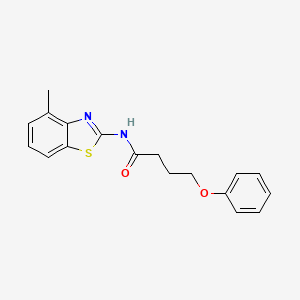 molecular formula C18H18N2O2S B4543739 N-(4-methyl-1,3-benzothiazol-2-yl)-4-phenoxybutanamide 