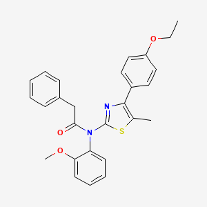 molecular formula C27H26N2O3S B4543751 N-[4-(4-ethoxyphenyl)-5-methyl-1,3-thiazol-2-yl]-N-(2-methoxyphenyl)-2-phenylacetamide 