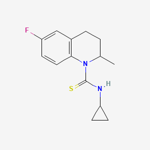 molecular formula C14H17FN2S B4543782 N-cyclopropyl-6-fluoro-2-methyl-3,4-dihydro-1(2H)-quinolinecarbothioamide 