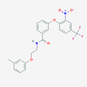 N-[2-(3-methylphenoxy)ethyl]-3-[2-nitro-4-(trifluoromethyl)phenoxy]benzamide