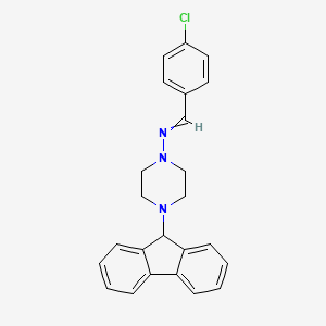 N-(4-chlorobenzylidene)-4-(9H-fluoren-9-yl)-1-piperazinamine