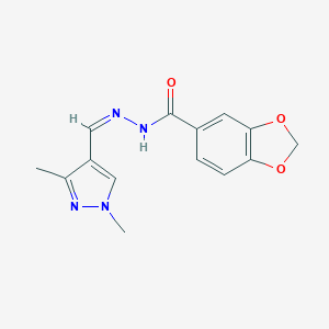 N'-[(Z)-(1,3-dimethyl-1H-pyrazol-4-yl)methylidene]-1,3-benzodioxole-5-carbohydrazide