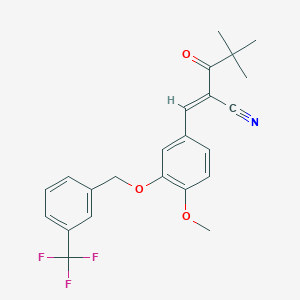 2-(2,2-dimethylpropanoyl)-3-(4-methoxy-3-{[3-(trifluoromethyl)benzyl]oxy}phenyl)acrylonitrile