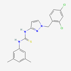 molecular formula C19H18Cl2N4S B4543860 N-[1-(2,4-dichlorobenzyl)-1H-pyrazol-3-yl]-N'-(3,5-dimethylphenyl)thiourea 