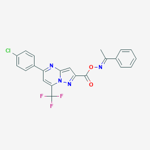 1-phenylethanone O-{[5-(4-chlorophenyl)-7-(trifluoromethyl)pyrazolo[1,5-a]pyrimidin-2-yl]carbonyl}oxime