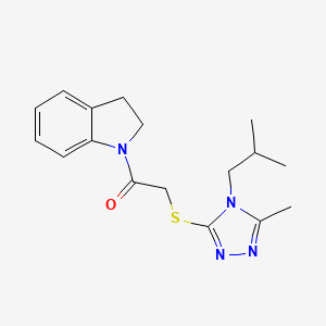 molecular formula C17H22N4OS B4543882 1-{[(4-isobutyl-5-methyl-4H-1,2,4-triazol-3-yl)thio]acetyl}indoline 