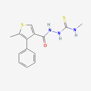 molecular formula C14H15N3OS2 B4543896 N-methyl-2-[(5-methyl-4-phenyl-3-thienyl)carbonyl]hydrazinecarbothioamide 