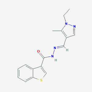 N'-[(E)-(1-ethyl-5-methyl-1H-pyrazol-4-yl)methylidene]-1-benzothiophene-3-carbohydrazide
