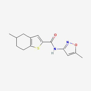 molecular formula C14H16N2O2S B4543944 5-methyl-N-(5-methyl-3-isoxazolyl)-4,5,6,7-tetrahydro-1-benzothiophene-2-carboxamide 