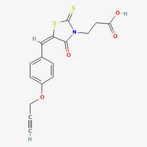 molecular formula C16H13NO4S2 B4543951 3-{4-oxo-5-[4-(2-propyn-1-yloxy)benzylidene]-2-thioxo-1,3-thiazolidin-3-yl}propanoic acid 