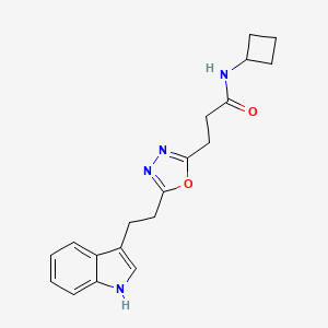 molecular formula C19H22N4O2 B4543958 N-cyclobutyl-3-{5-[2-(1H-indol-3-yl)ethyl]-1,3,4-oxadiazol-2-yl}propanamide 