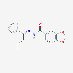 molecular formula C16H16N2O3S B454397 N'-[(1E)-1-(thiophen-2-yl)butylidene]-1,3-benzodioxole-5-carbohydrazide 