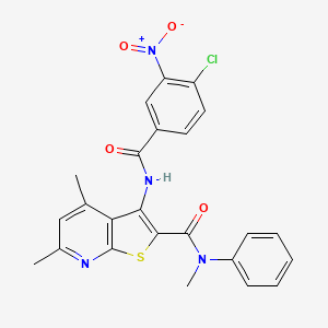 molecular formula C24H19ClN4O4S B4543971 3-[(4-chloro-3-nitrobenzoyl)amino]-N,4,6-trimethyl-N-phenylthieno[2,3-b]pyridine-2-carboxamide 