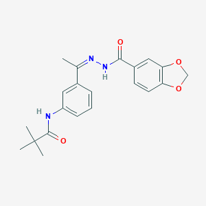 N-{3-[N-(1,3-benzodioxol-5-ylcarbonyl)ethanehydrazonoyl]phenyl}-2,2-dimethylpropanamide