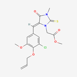 molecular formula C18H19ClN2O5S B4543992 methyl {5-[4-(allyloxy)-3-chloro-5-methoxybenzylidene]-3-methyl-4-oxo-2-thioxo-1-imidazolidinyl}acetate 