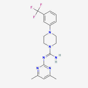 molecular formula C18H21F3N6 B4544009 N-(4,6-dimethyl-2-pyrimidinyl)-4-[3-(trifluoromethyl)phenyl]-1-piperazinecarboximidamide 