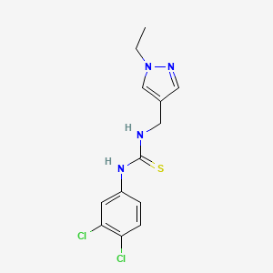 molecular formula C13H14Cl2N4S B4544016 N-(3,4-dichlorophenyl)-N'-[(1-ethyl-1H-pyrazol-4-yl)methyl]thiourea 