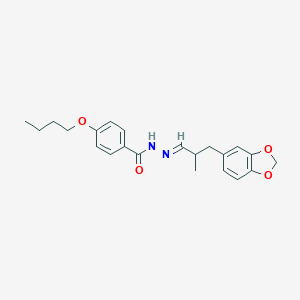 molecular formula C22H26N2O4 B454402 N'-[3-(1,3-benzodioxol-5-yl)-2-methylpropylidene]-4-butoxybenzohydrazide 