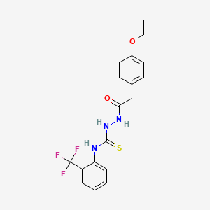 molecular formula C18H18F3N3O2S B4544046 2-[(4-ethoxyphenyl)acetyl]-N-[2-(trifluoromethyl)phenyl]hydrazinecarbothioamide 