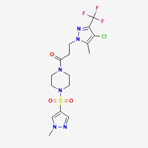 1-{3-[4-chloro-5-methyl-3-(trifluoromethyl)-1H-pyrazol-1-yl]propanoyl}-4-[(1-methyl-1H-pyrazol-4-yl)sulfonyl]piperazine