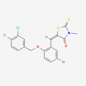 5-{5-bromo-2-[(3,4-dichlorobenzyl)oxy]benzylidene}-3-methyl-2-thioxo-1,3-thiazolidin-4-one
