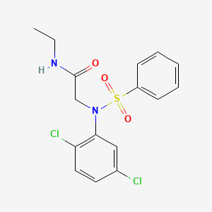 molecular formula C16H16Cl2N2O3S B4544069 N~2~-(2,5-dichlorophenyl)-N~1~-ethyl-N~2~-(phenylsulfonyl)glycinamide 