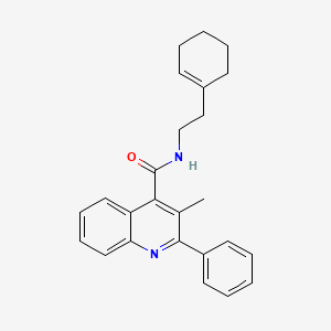 molecular formula C25H26N2O B4544077 N-[2-(1-cyclohexen-1-yl)ethyl]-3-methyl-2-phenyl-4-quinolinecarboxamide 