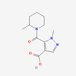 molecular formula C12H17N3O3 B4544104 1-methyl-5-[(2-methyl-1-piperidinyl)carbonyl]-1H-pyrazole-4-carboxylic acid 