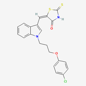 molecular formula C21H17ClN2O2S2 B4544123 5-({1-[3-(4-chlorophenoxy)propyl]-1H-indol-3-yl}methylene)-2-thioxo-1,3-thiazolidin-4-one 
