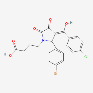 molecular formula C21H17BrClNO5 B4544131 4-[2-(4-bromophenyl)-3-(4-chlorobenzoyl)-4-hydroxy-5-oxo-2,5-dihydro-1H-pyrrol-1-yl]butanoic acid 