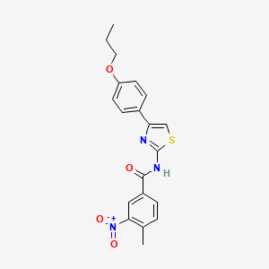 molecular formula C20H19N3O4S B4544137 4-methyl-3-nitro-N-[4-(4-propoxyphenyl)-1,3-thiazol-2-yl]benzamide 