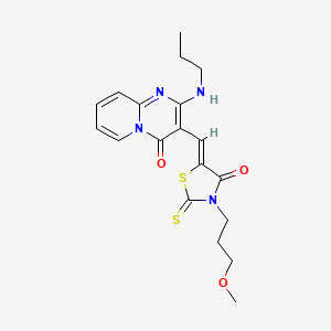 molecular formula C19H22N4O3S2 B4544148 3-{[3-(3-methoxypropyl)-4-oxo-2-thioxo-1,3-thiazolidin-5-ylidene]methyl}-2-(propylamino)-4H-pyrido[1,2-a]pyrimidin-4-one 