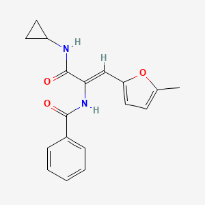 molecular formula C18H18N2O3 B4544152 N-[1-[(cyclopropylamino)carbonyl]-2-(5-methyl-2-furyl)vinyl]benzamide 