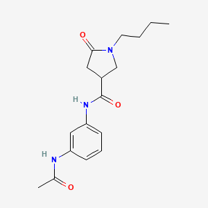 molecular formula C17H23N3O3 B4544162 N-[3-(acetylamino)phenyl]-1-butyl-5-oxopyrrolidine-3-carboxamide 