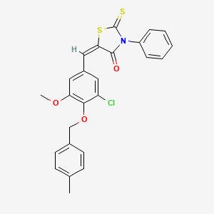 5-{3-chloro-5-methoxy-4-[(4-methylbenzyl)oxy]benzylidene}-3-phenyl-2-thioxo-1,3-thiazolidin-4-one
