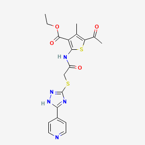 molecular formula C19H19N5O4S2 B4544186 ethyl 5-acetyl-4-methyl-2-[({[5-(4-pyridinyl)-4H-1,2,4-triazol-3-yl]thio}acetyl)amino]-3-thiophenecarboxylate 