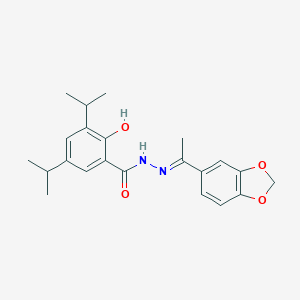 molecular formula C22H26N2O4 B454419 N'-[1-(1,3-benzodioxol-5-yl)ethylidene]-2-hydroxy-3,5-diisopropylbenzohydrazide 