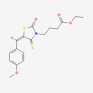 molecular formula C17H19NO4S2 B4544213 ethyl 4-[5-(4-methoxybenzylidene)-2-oxo-4-thioxo-1,3-thiazolidin-3-yl]butanoate 