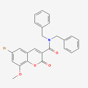 molecular formula C25H20BrNO4 B4544221 N,N-dibenzyl-6-bromo-8-methoxy-2-oxo-2H-chromene-3-carboxamide 