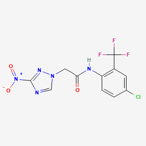 molecular formula C11H7ClF3N5O3 B4544225 N-[4-chloro-2-(trifluoromethyl)phenyl]-2-(3-nitro-1H-1,2,4-triazol-1-yl)acetamide 