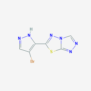 molecular formula C6H3BrN6S B4544252 6-(4-bromo-1H-pyrazol-3-yl)[1,2,4]triazolo[3,4-b][1,3,4]thiadiazole 